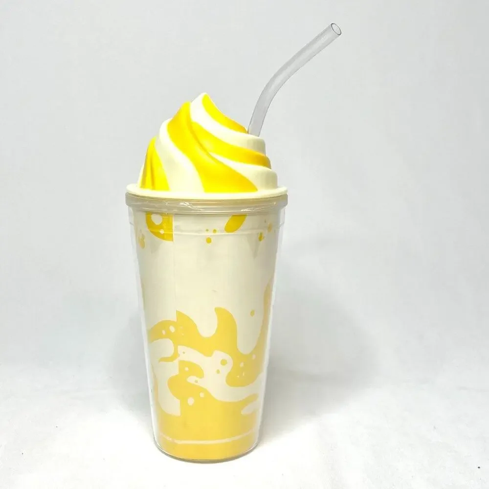 Disney Parks Dole Whip Plastic Drinking Cup With Straw
